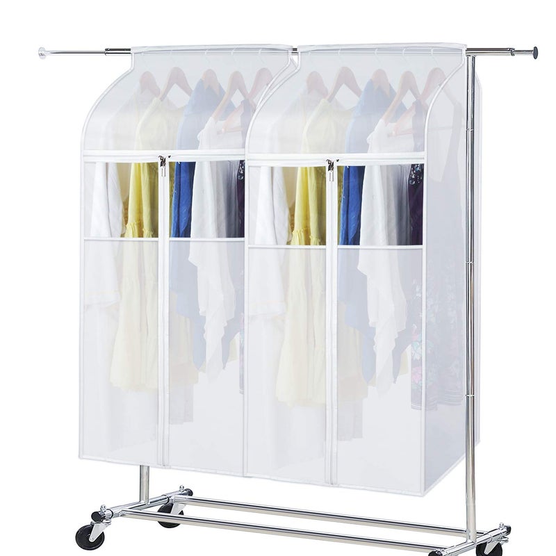 Zilink Hanging Clothes Bag Organizer 43 inch-2 Pack Large Garment Bags Suit Bag for Storage Hanging Clothes Cover for Suit Coats Dress Closet Storage (Hanger Not Included) - Image 1